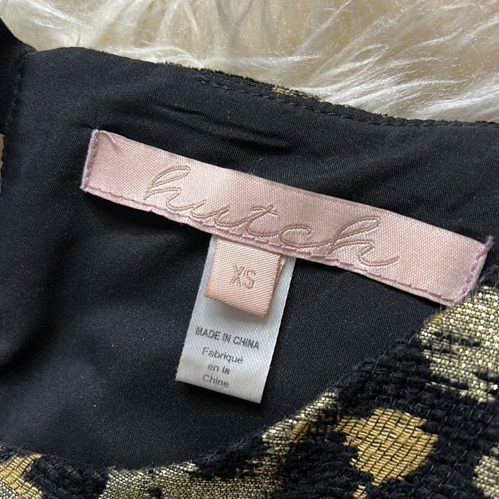 ANTHROPOLOGIE Hutch Brocade Metallic Leopard Animal Print Blouse Women’s xs - Picture 7 of 9